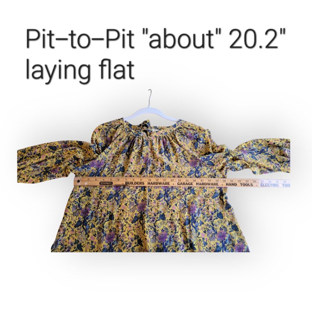 Madewell x Karen Walker Yellow Floral 100 Silk Boho Blouse Tie Back Size M - Picture 4 of 9